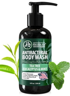 Antibacterial Body Wash - Antibacterial Soap And Tea Tree Body Wash For Jock Itch, Athletes Foot, Eczema And Back Acne - Anti Bacterial Body Soap For Men And Women Safe For All Skin Types - 8 Oz