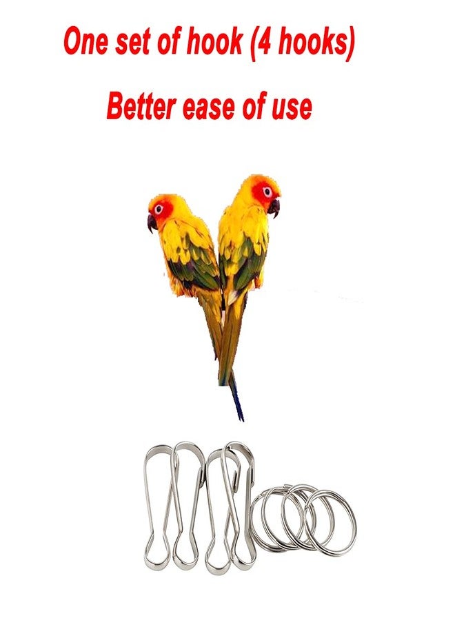 VTurboWay Bird Climbing Net, Parrot Climbing Cotton Rope Thicken Chew Toys Net Hammock Hanging Ladder Habitat for Parrot Cockatoo Cockatiel Macaw African Greys Budgies Parakeet (23.6" x 23.6") - Image 4