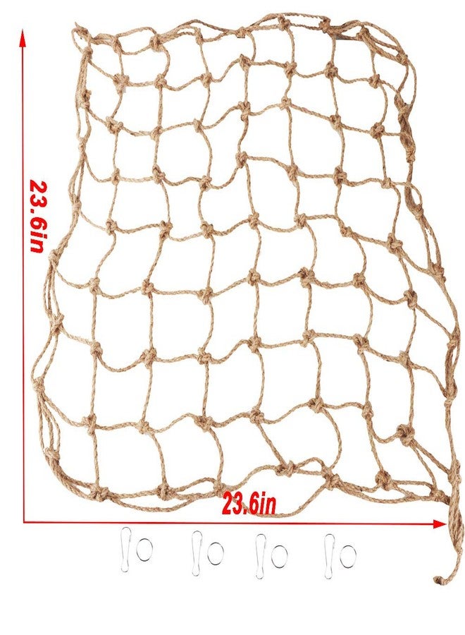 VTurboWay Bird Climbing Net, Parrot Climbing Cotton Rope Thicken Chew Toys Net Hammock Hanging Ladder Habitat for Parrot Cockatoo Cockatiel Macaw African Greys Budgies Parakeet (23.6" x 23.6") - Image 3