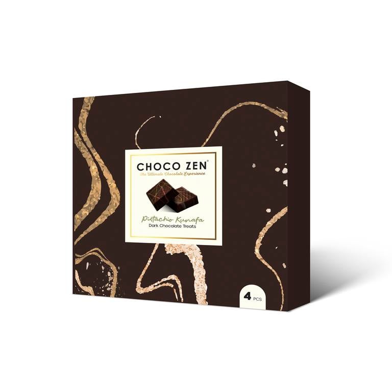 Choco Zen Premium Dubai Chocolate Pistachio Kunafa Treats (Dark Chocolate -72g /4 Pieces) – Luxury Middle Dessert, Treats with Creamy Pistachio & Wrapped in Kunafa Flakes, Arabic Sweet & Gift - Image 3