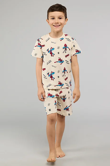 أر أند بي Spider-Man Print Shorts Pyjama Set