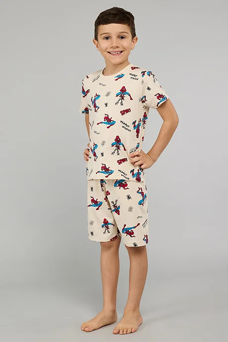 أر أند بي Spider-Man Print Shorts Pyjama Set