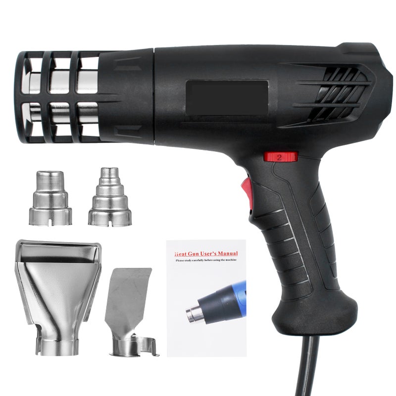 Hot Air Machine 1600-2000W Hot Air Heating Machine Kit with Dual Temperature Setting (122℉~1012℉) Fast Heating Tool with 4 Nozzles for Crafts Shrink Tubing Wrapping Stripping Paint Epoxy Resin - Image 1