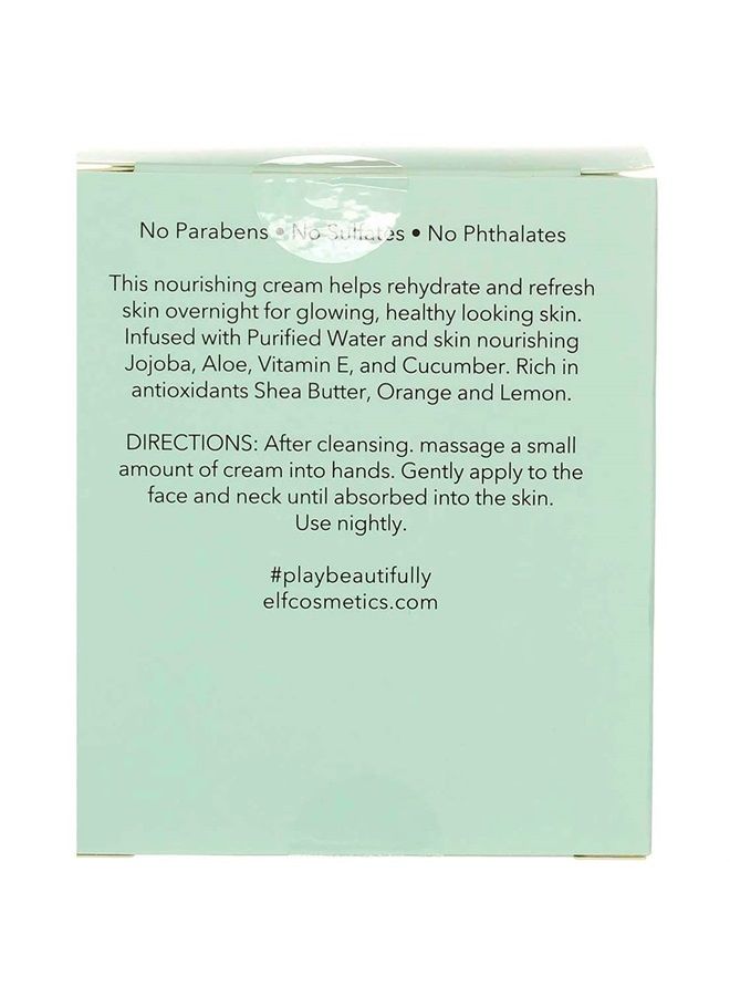 elf كريم ليلي مغذي، مرطب فائق الترطيب للوجه، غني بزبدة الشيا وزيت الجوجوبا، يهدئ البشرة وينعمها، 1.76 أونصة - Image 5