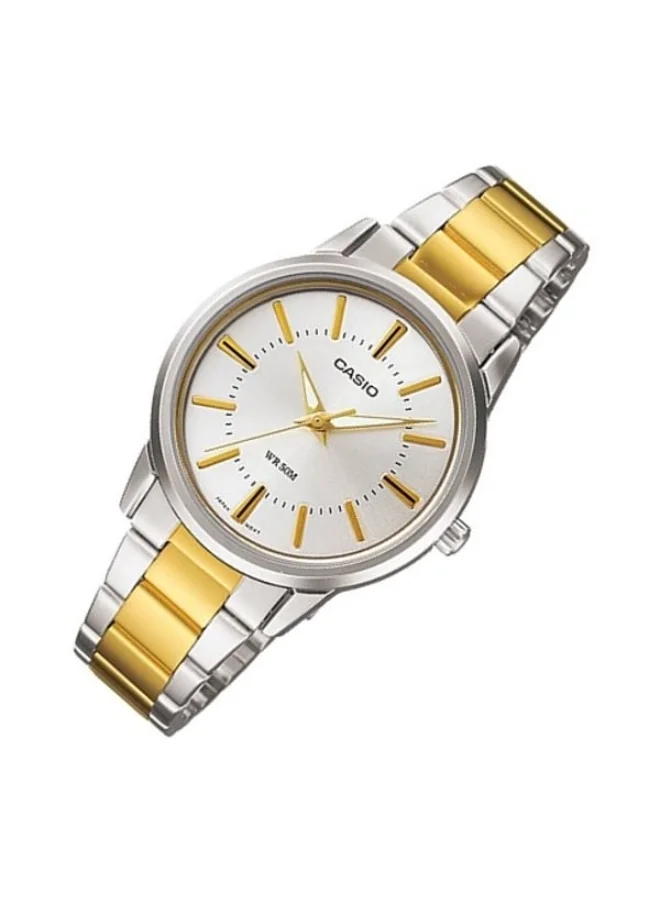 كاسيو Women's Analog Display Watch With Two Tone Stainless Steel Strap - LTP-1303SG-7A