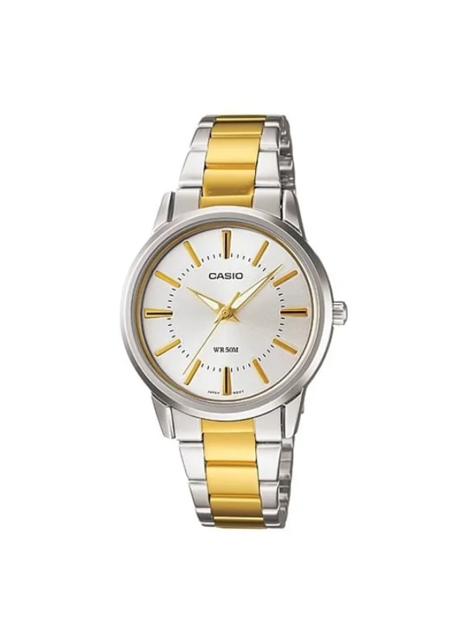كاسيو Women's Analog Display Watch With Two Tone Stainless Steel Strap - LTP-1303SG-7A