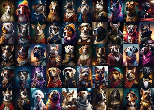 BBOLDIN Portrait Dog Puzzle Dogs Puzzles 1000 Pieces for Adults Animal Jigsaw Puzzles for Adults Funny Puppy Bulldog Jigsaw Puzzle Family Collage Puzzles as Home Decor - Image 1