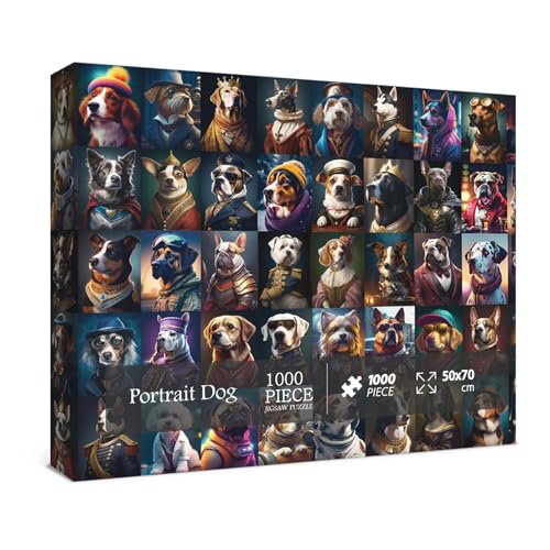 BBOLDIN Portrait Dog Puzzle Dogs Puzzles 1000 Pieces for Adults Animal Jigsaw Puzzles for Adults Funny Puppy Bulldog Jigsaw Puzzle Family Collage Puzzles as Home Decor - Image 5