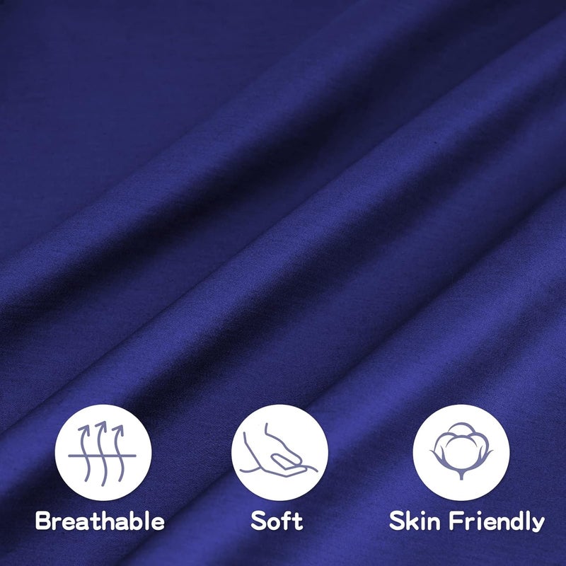 LULUSILK Soft Organic Cotton Toddler Pillowcases 14 X 20 Inches, Fit 13 X 18, 14 X 19 Pillows, Smooth Pearl Cotton Baby Pillowcases with Envelope Closure, Pink and Navy Blue, Set of 2 - Image 3