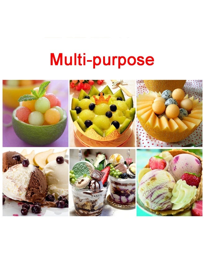 4 سم، 5 سم، 6 سم مغرفة آيس كريم من الفولاذ المقاوم للصدأ، ملعقة مكدسة، أدوات صنع كرات الفاكهة البطيخ، مجموعة من 3 قطع - Image 4