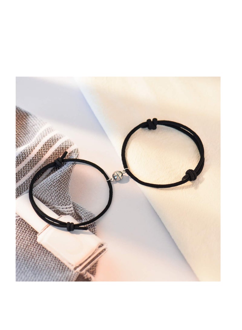 2PCS Magnetic Couple Bracelet Set Vows of Eternal Love Jewelry, Couple Bestfriend, Braided Bracelet Graduation Gift, Men, Women, Valentine's Day, Engagement, Thanksgiving's Day, Wedding