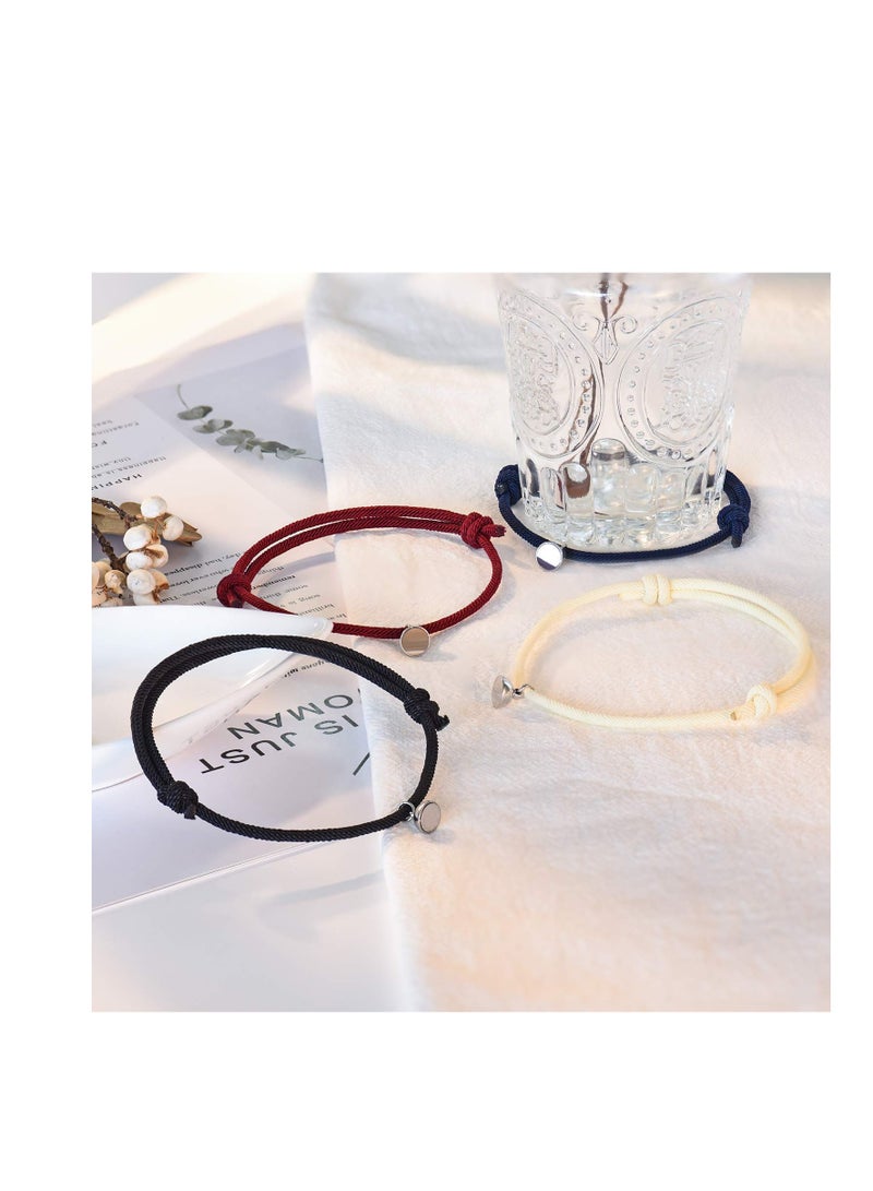 2PCS Magnetic Couple Bracelet Set Vows of Eternal Love Jewelry, Couple Bestfriend, Braided Bracelet Graduation Gift, Men, Women, Valentine's Day, Engagement, Thanksgiving's Day, Wedding