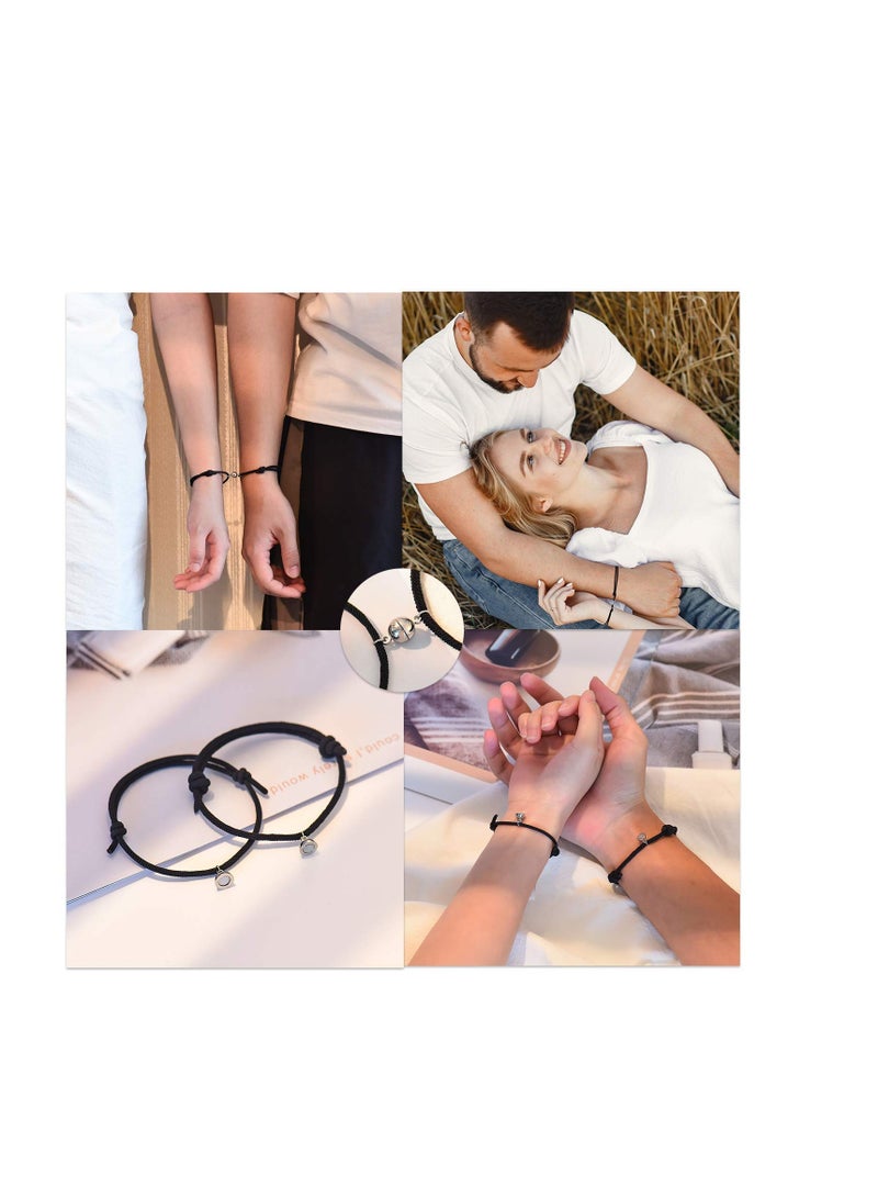 2PCS Magnetic Couple Bracelet Set Vows of Eternal Love Jewelry, Couple Bestfriend, Braided Bracelet Graduation Gift, Men, Women, Valentine's Day, Engagement, Thanksgiving's Day, Wedding