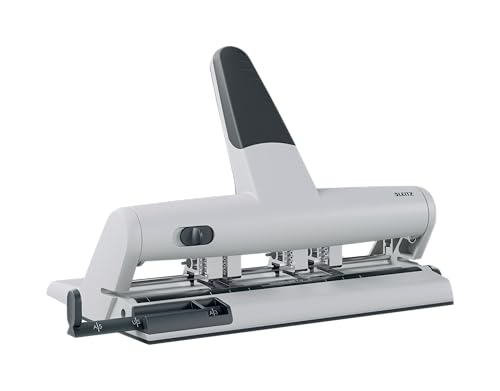 Leitz 51140184 Adjustable Hole Punch, up to 6 Hole Punching, 30 Sheets, Metal, AKTO, 51140084 - Silver - Image 1