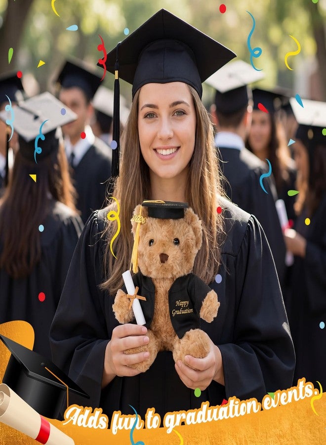 Mimorou 6 Pcs Mini Graduation Caps with 2026 Tassel Plush Mason Jars Small Animal Bachelor Hat for Photo Props Party Supply(Black) - Image 2