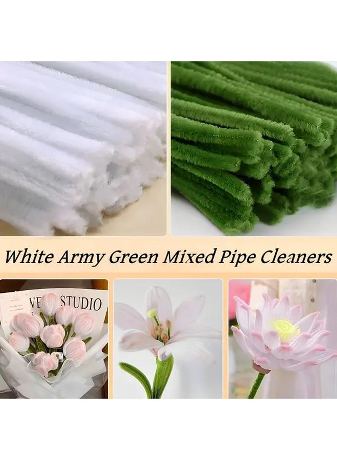 Pastel Purple And Green Chenille Stems 200pcs Soft Flexible Pipe Cleaners For DIY Crafts - Image 5