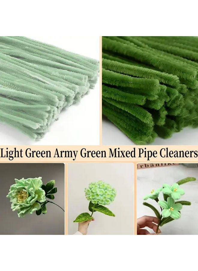 Pastel Purple And Green Chenille Stems 200pcs Soft Flexible Pipe Cleaners For DIY Crafts - Image 4