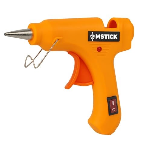 MSTICK Hot Melt Glue Gun with 5 Strong Adhesive Glue Sticks, 20W, Fast Heating and Anti-Drip Design, Ideal for DIY Crafts, School Projects, Quick Home Repairs and Creative Work (Yellow) - Image 4