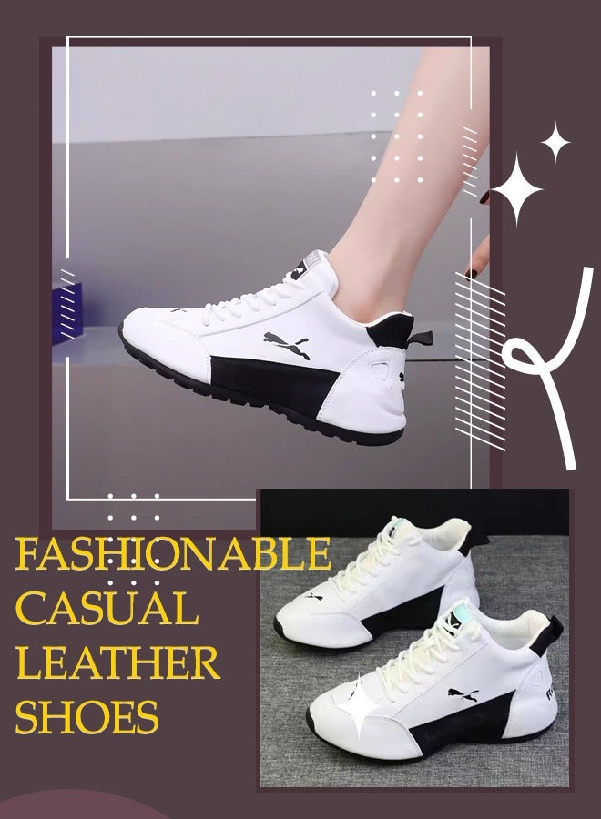 Breathable and lightweight genuine leather trendy shoes: Korean-style fashionable versatile sports casual sneakers for men and women, perfect for all occasions  - Image 3