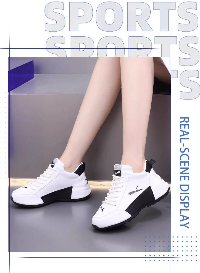 Breathable and lightweight genuine leather trendy shoes: Korean-style fashionable versatile sports casual sneakers for men and women, perfect for all occasions  - Image 4