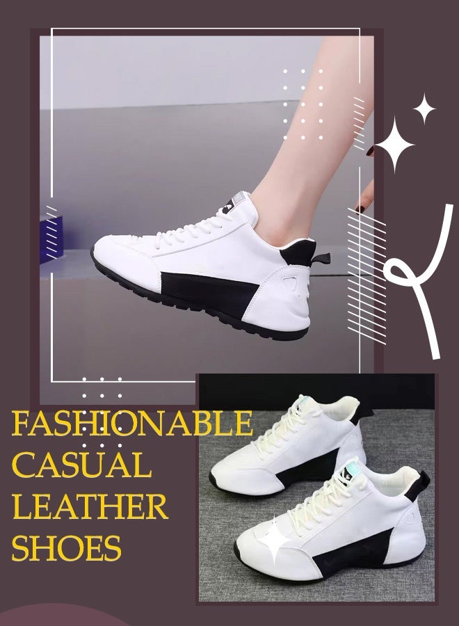 أحذية رياضية عصرية من الجلد الطبيعي: تنفس خفيف - احذيه ماركه مرتفعه بأسلوب كوري متعدد الاستخدامات للرجال والنساء ومناسبة لكل المناسبات - Image 3