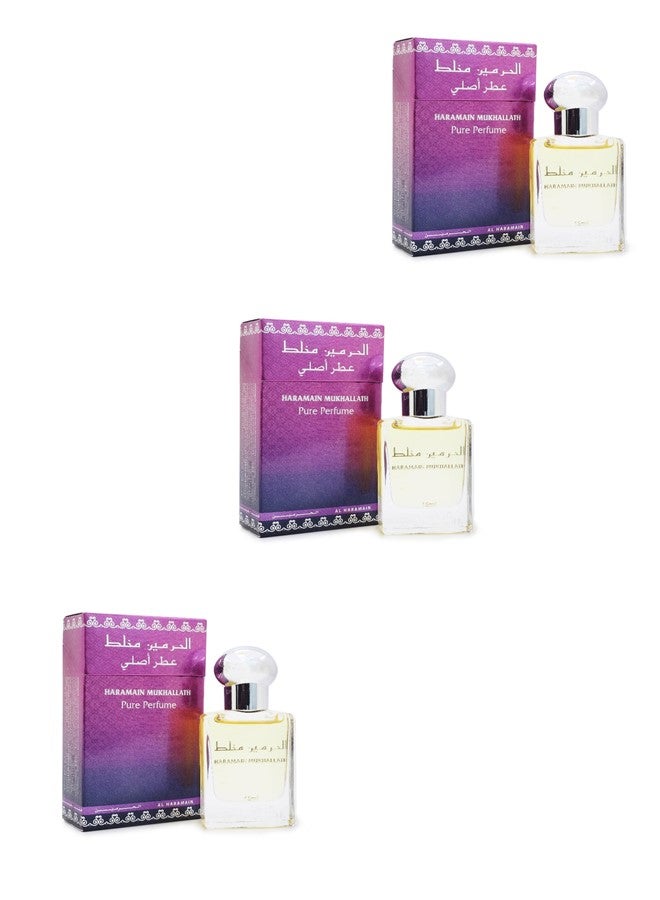 Al Haramain 3 Pcs Haramain Pure Perfume Mukhallath 15ML Perfume Oil Unisex - Image 1