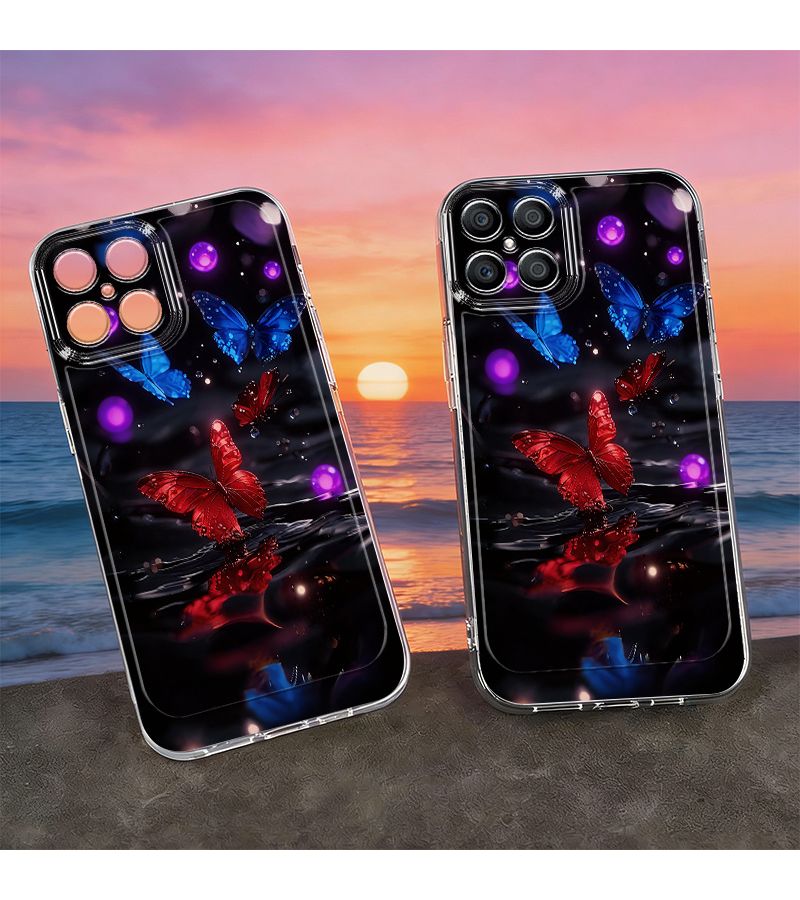 Huawei Honor Y9S 50 60 8T 11I 13I Y70 Y71 Y91 X6A Plus Phone Case Dreamy Butterfly Mixed Color Gradient Glowing Water Droplet Minimalist Style - Image 2