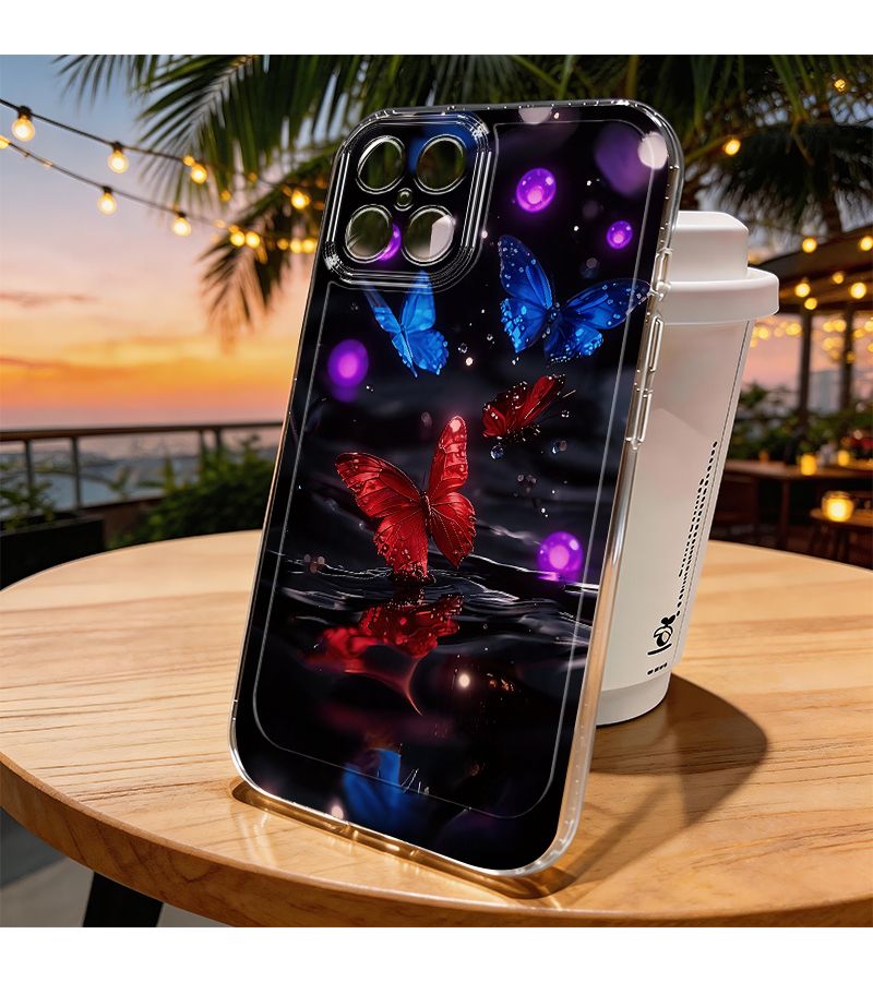 Huawei Honor Y9S 50 60 8T 11I 13I Y70 Y71 Y91 X6A Plus Phone Case Dreamy Butterfly Mixed Color Gradient Glowing Water Droplet Minimalist Style - Image 1