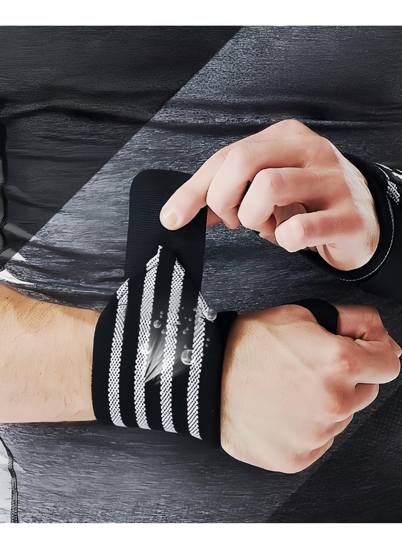 S-Quality Adjustable Compression Wrist Wraps – Elastic Support Straps for Weightlifting, Gym & Injury Prevention – Unisex Sports Wrist Bandages - Image 4