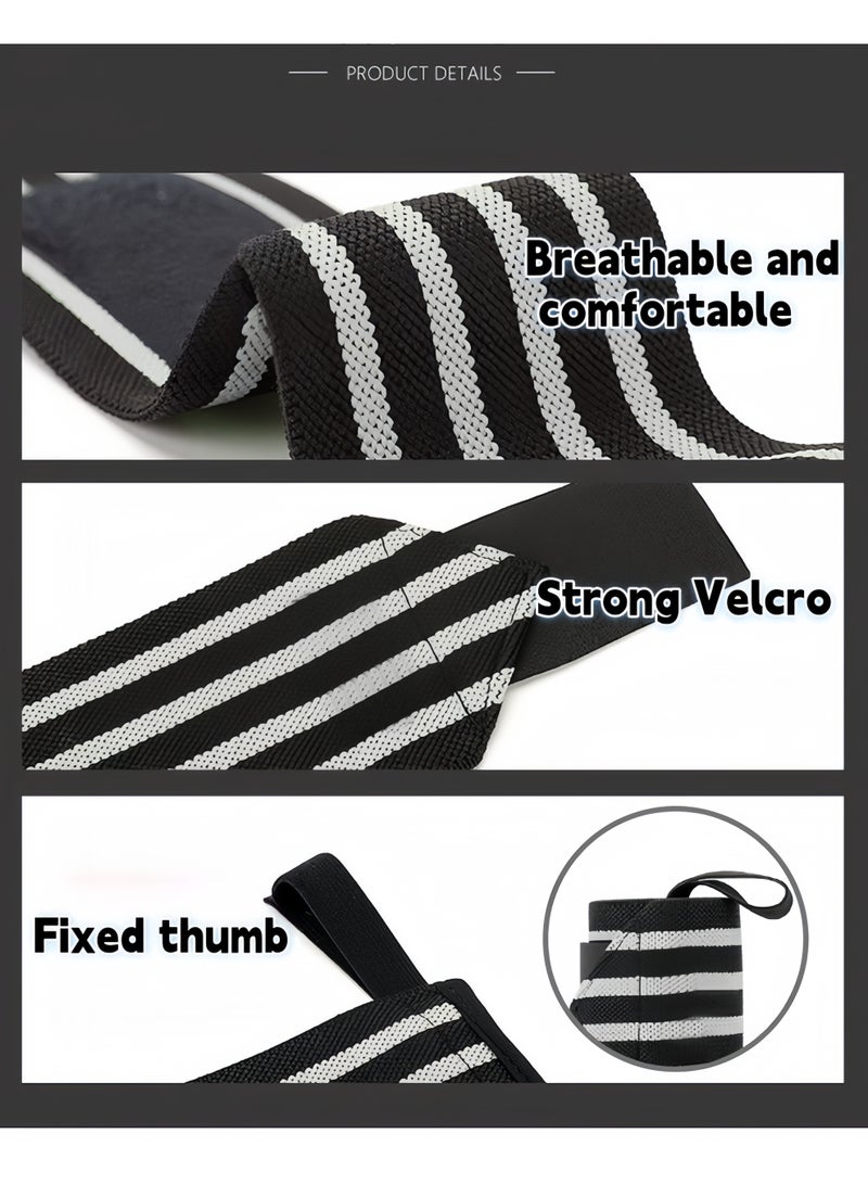 S-Quality Adjustable Compression Wrist Wraps – Elastic Support Straps for Weightlifting, Gym & Injury Prevention – Unisex Sports Wrist Bandages - Image 5