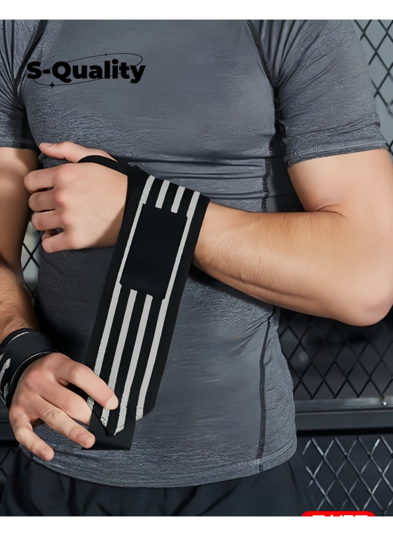 S-Quality Adjustable Compression Wrist Wraps – Elastic Support Straps for Weightlifting, Gym & Injury Prevention – Unisex Sports Wrist Bandages - Image 1