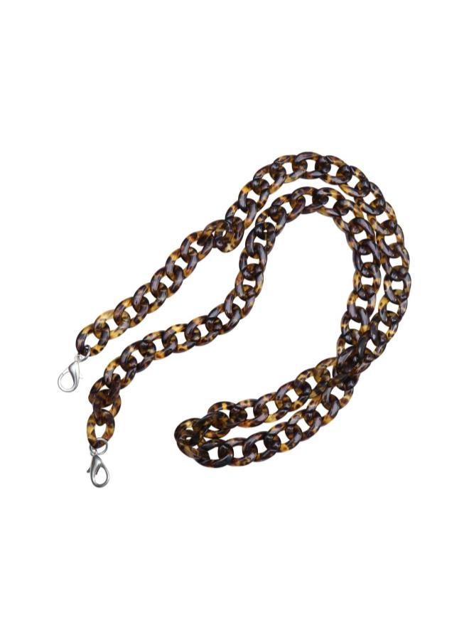 klarako Acrylic Bag Chain Straps Plastic Purse Straps Replacement Shoulder Bag Chain for DIY Purse Making Repairing 120cm (Leopard)  - Image 1