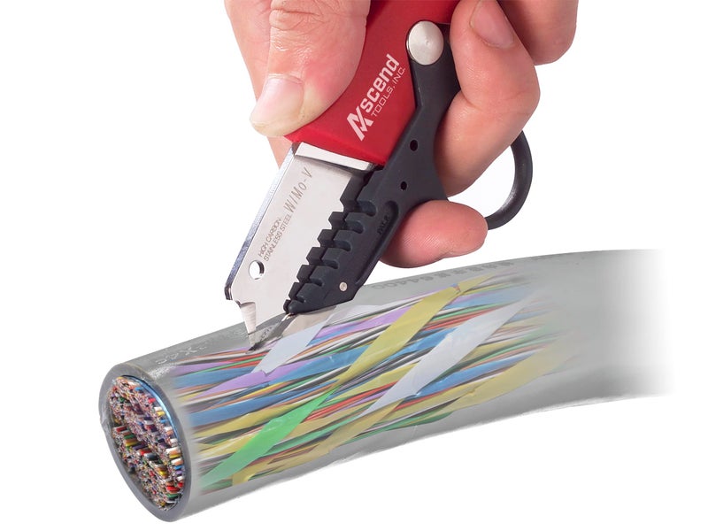 Ascend Tools 6-4/5 inch Pro Cable Insulation Jacket Removal/Slitter Knife and Wire Stripping Tool - Image 3