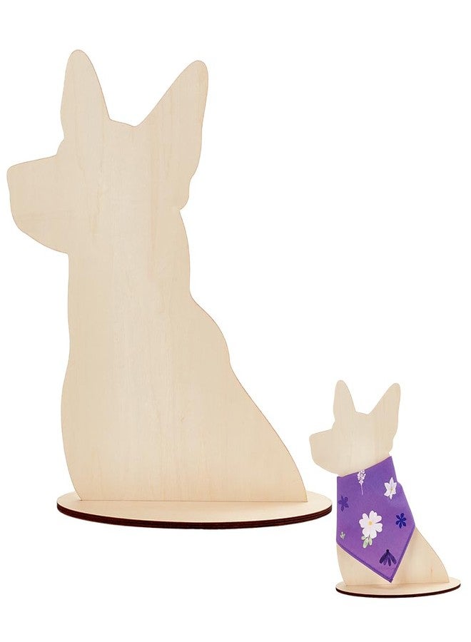 AHANDMAKER Dog Silhouette Display Stand, Wood Pet Bib Display Stands, Blank Wooden Scarf Holder for Dog, Small Craft Show Display Photography Props for Dog Accessory Bib Bandana Scarf Store Display - Image 1