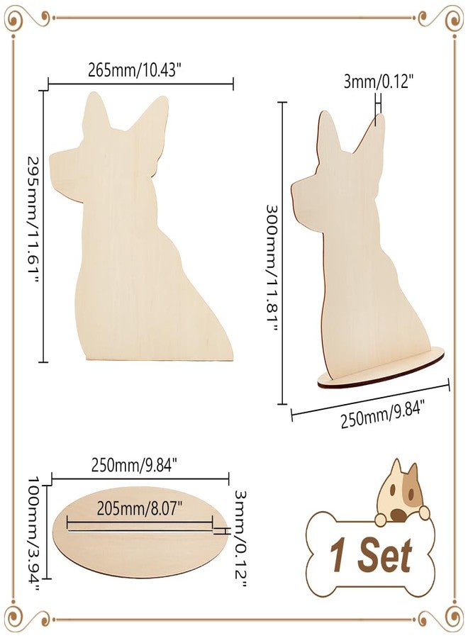 AHANDMAKER Dog Silhouette Display Stand, Wood Pet Bib Display Stands, Blank Wooden Scarf Holder for Dog, Small Craft Show Display Photography Props for Dog Accessory Bib Bandana Scarf Store Display - Image 2