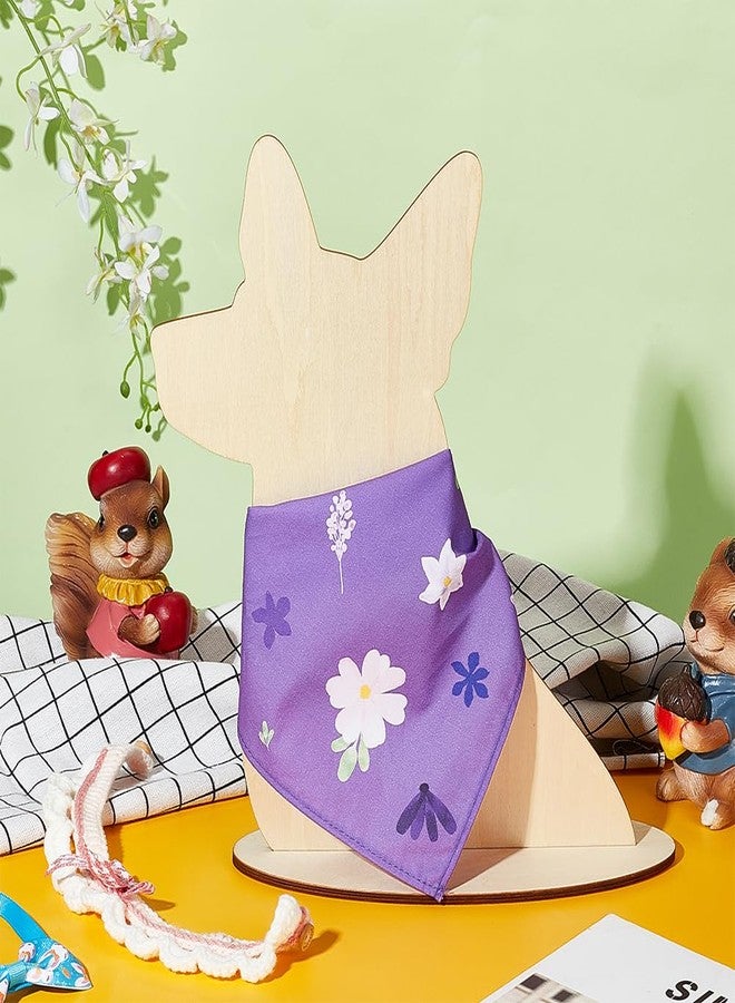AHANDMAKER Dog Silhouette Display Stand, Wood Pet Bib Display Stands, Blank Wooden Scarf Holder for Dog, Small Craft Show Display Photography Props for Dog Accessory Bib Bandana Scarf Store Display - Image 5