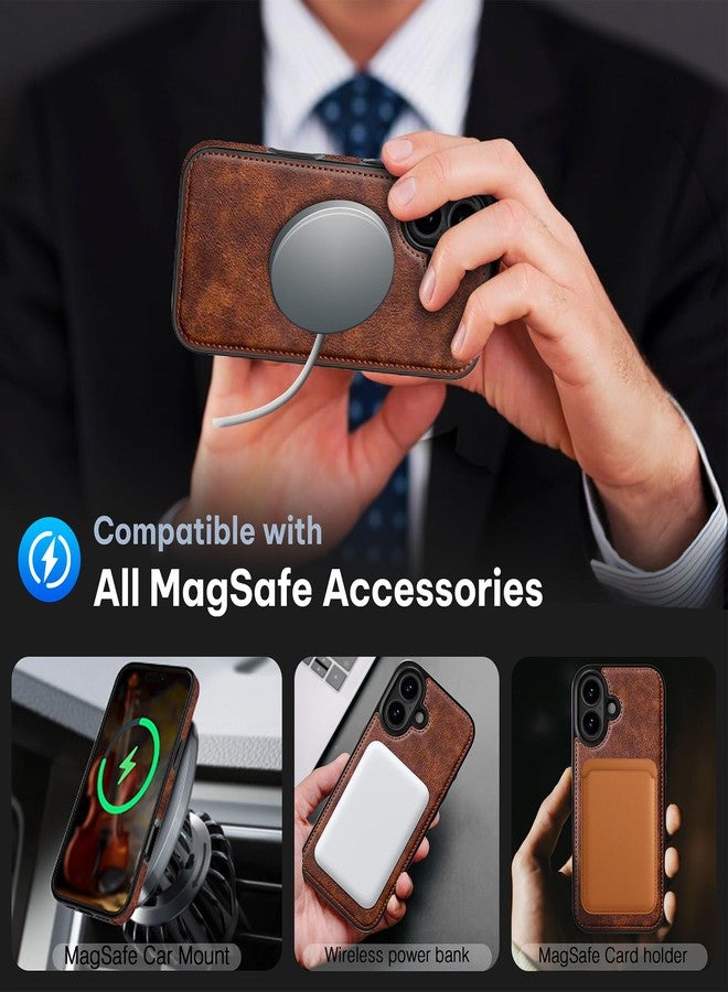 LOHASIC جراب LOHASIC من الجلد لهاتف iPhone 17، متوافق مع MagSafe، تصميم أنيق وفاخر من البولي يوريثان، مانع للانزلاق، متين، مقاوم للصدمات، غطاء واقٍ للهاتف، مناسب للرجال والنساء، متوافق مع iPhone 17 (6.3 بوصة) 2025 - بني - Image 3