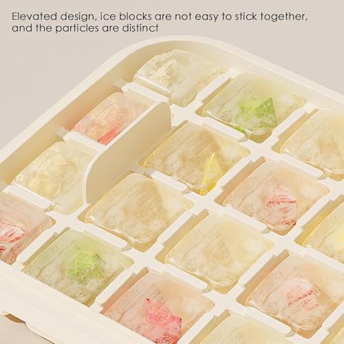 Home-Cloud Homecloud 2-Layer Ice Cube Tray with Sealed Lid & Storage Bin – 56 Square Cubes (28 Per Layer), BPA-Free, One-Click Quick Release, Dust & Odor Proof, Easy One-Handed Operation (Pink) - Image 5