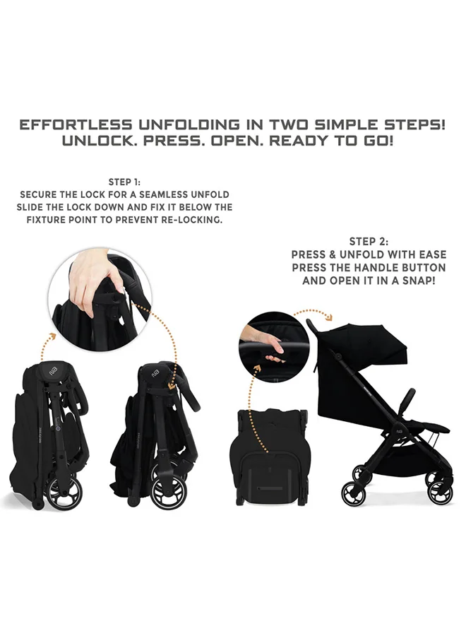 neobreez DECA Ultra-Lightweight Cabin Size Approved Compact Travel Stroller,  Foldable Toddler Kids Baby Trolley, Quick Fold Open Pushchair, Waterproof UPF 50+ Canopy, 0-4yrs,  22kg,  3yrs Warranty