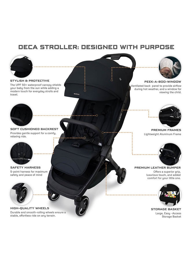 neobreez DECA Compact Ultra-Lightweight Cabin Size Approved Baby/Toddler/Kids Stroller, Quick Fold Open Pushchair, Waterproof UPF 50+ Canopy, Gift Bag, Phone Holder And Toy Strap, 0-4yrs, 22kg, 3yrs Warranty  - Image 5