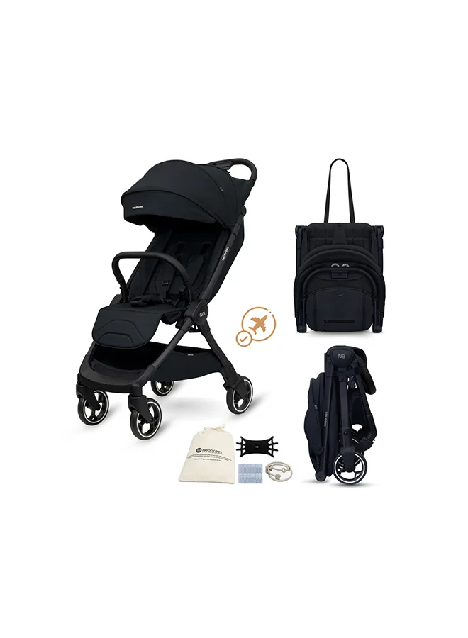 نيوبريز عربة أطفال للسفر خفيفة الوزن من دي سي إيه، معتمدة لحجم المقصورة، قابلة للطي، عربة أطفال صغيرة، عربة دفع سهلة الطي، مظلة مقاومة للماء بعامل حماية +، ضمان  سنوات