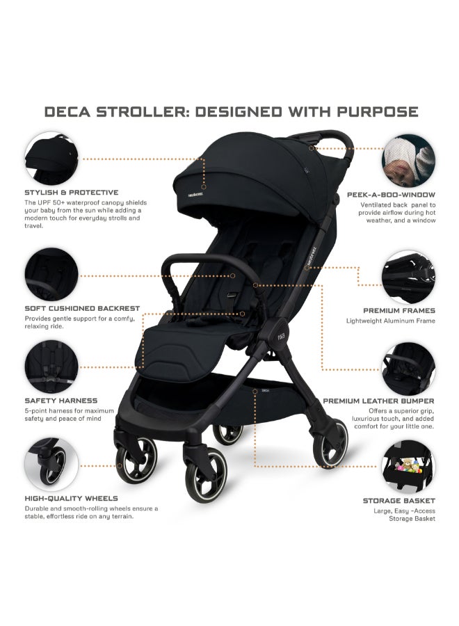neobreez DECA Ultra-Lightweight Cabin Size Approved Compact Travel Stroller,  Foldable Toddler Kids Baby Trolley, Quick Fold Open Pushchair, Waterproof UPF 50+ Canopy, 0-4yrs,  22kg,  3yrs Warranty - Image 5