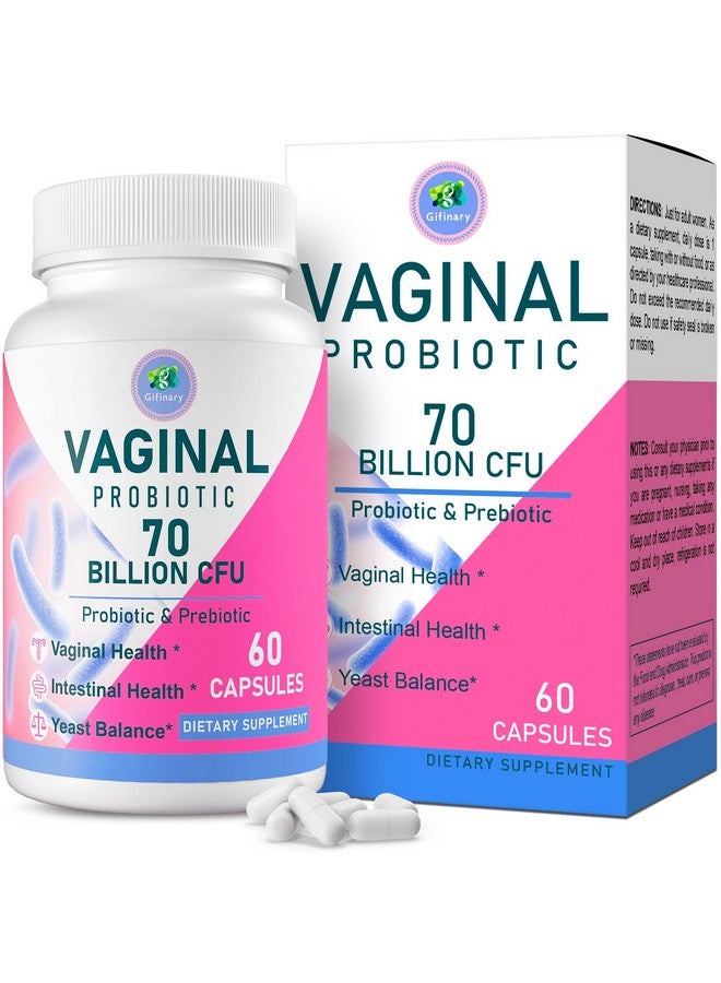 Generic Vaginal Probiotics, PH Balance for Women, 70 Billion CFUs Womens Probiotic for Vaginal Health, Urinary, Odor Control, Flor, Ph Balance & Hormone, with Prebiotic & D-Mannose - Shelf Stable, 60 Caps  - Image 1