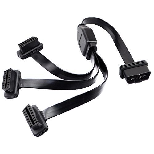 OLLGEN 50cm / 20" OBD2 OBDII 1 to 3 Ultra Low Profile Straight Port 16 Pin Male to Female Y Splitter Cord Car Diagnostic 1 x Male and 3 x Female OBD Extension Cable - Image 3