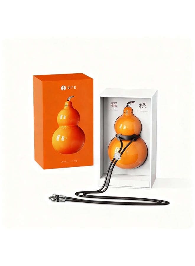 300ml Gourd-Shaped Insulated Water Bottle with Straw, Vacuum Flask with 12H efficient insulation and cooling, Leakproof Stainless Steel Cute Aesthetic Travel Water Bottle Orange