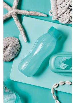 Tupperware زجاجة صديقة للبيئة 310 مل تركواز ومربعة 500 مل برتقالي مجموعة من 2  - Image 4