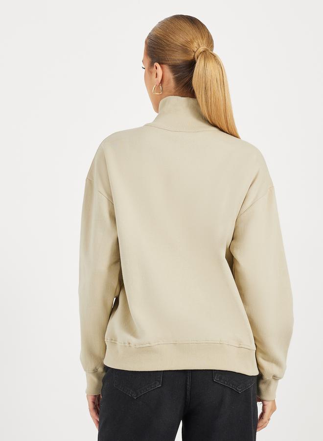 ستايلي سويت شيرت بقصة عادية ونصف سحَّاب غلق - Image 5