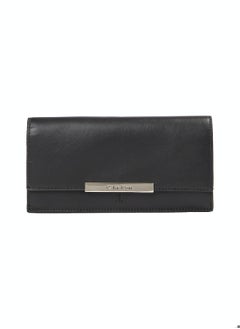 CALVIN KLEIN Women's CK Linear Large Trifold Wallet - Polyester, Black  - Image 1