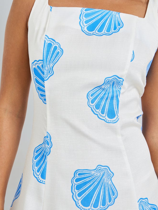 Styli Blue Seashell Print A-Line Maxi Dress - Image 4