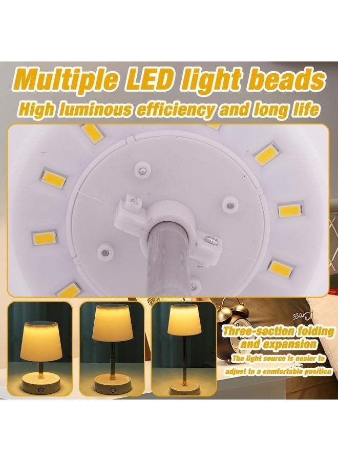 زوبا مصباح طاولة تلسكوبي، مصباح طاولة LED ببطارية قابلة لاعادة الشحن بمنفذ USB، مصباح بجانب السرير بارتفاع قابل للتعديل لغرفة المعيشة وطاولة السرير وغرفة النوم والديكور الخارجي - Image 2